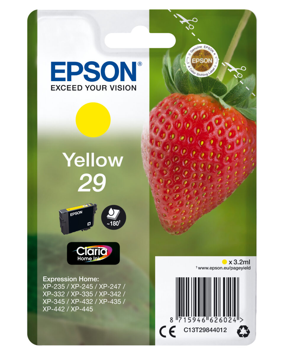 Tinta original epson t2984 amarillo c13t29844012 3.2ml