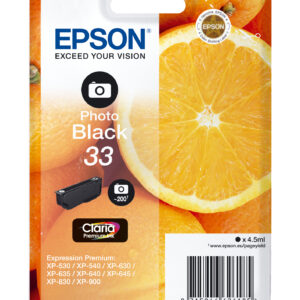 Tinta original epson t3341 negro c13t33414022 4.5ml - con alarma