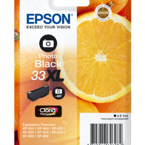 Tinta original epson t3361 xl negro foto c13t33614012 8.1ml