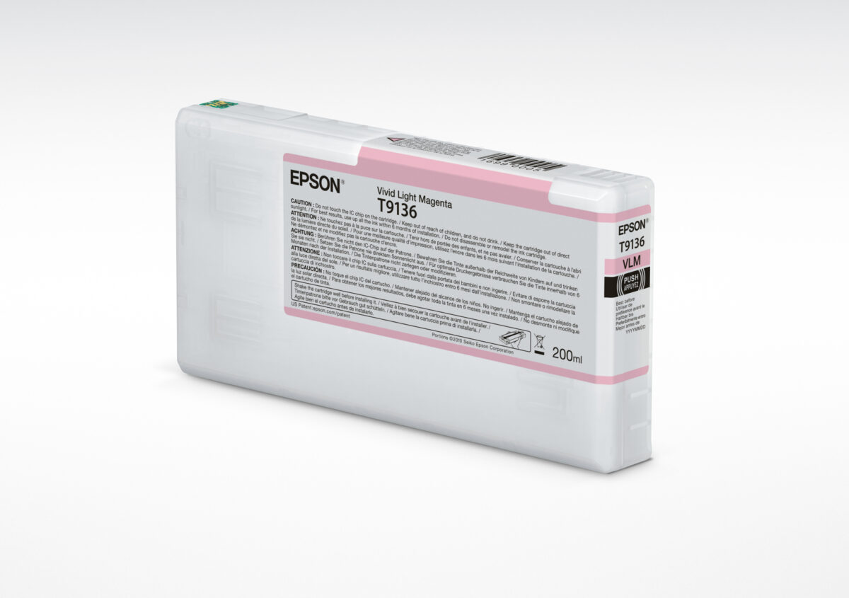 Tinta original epson t9136 magenta claro vivo c13t913600 200ml