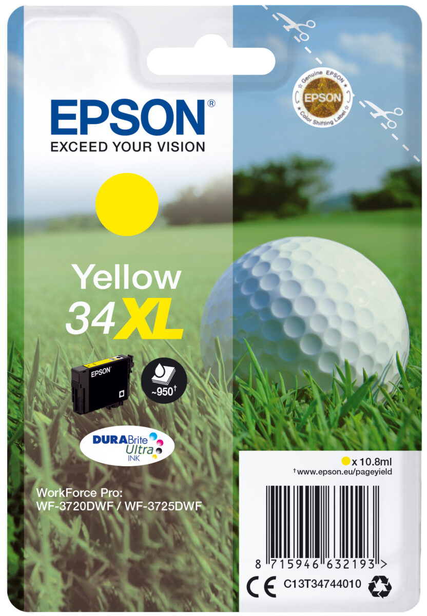 Tinta original epson t3474 xl amarillo c13t34744010 16.3m
