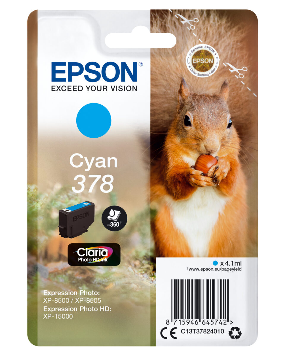Tinta original epson t3782 cian c13t37824010 4.1ml