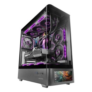Caja atx mars gaming mlcdpro cristal templado curvo pantalla lcd 7,2" gpu 440mm color negr