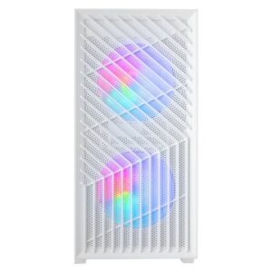 Caja microatx gaming mars gaming mcvortexw cristal templado frontal mesh gpu 273mm 1x3.5 2x2.5 blanc