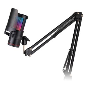 Micrófono de estudio profesional mars gaming mmicsc adc 192khz 24bit brazo mecanico filtro pop argb