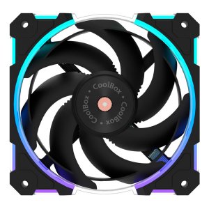 Ventilador interno coolbox x12 ring 120mm argb pwm 3 pines fdb 2400rpm negro