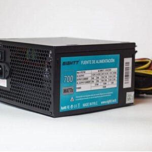 Fuente alimentacion ATX 700w Eightt EPS700 / Fan 120mm / 14db / 1x Eps / 12v 4 Pines / 4xSata / Pcie 6+2 / 2xIde / Negra EPS700
