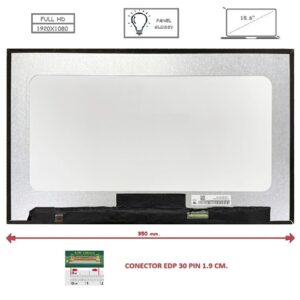 Pantalla compatible para portátil LED 15.6" SLIM 30 Pines FULL HD Sin Reborde Brillo