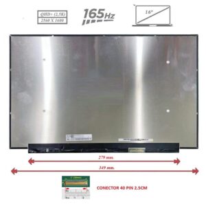 Pantalla compatible para portátil LED 16" SLIM 40 Pines QHD+ Sin Brackets 165Hz