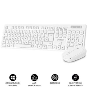 Combo Teclado + Raton Inalambrico Subblim Business / Slim / Silencioso / Blanco/ SUBKBC-CSSW11