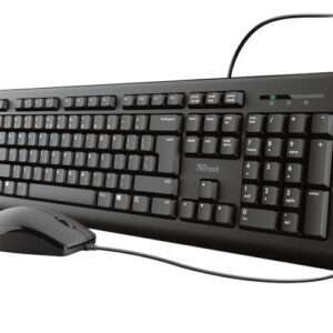 Combo Teclado + Raton USB Trust TKM-250 / Silencioso / Resistente a liquidos / Negro / 23977