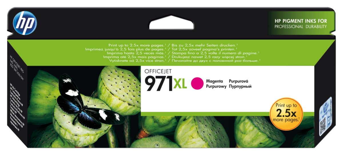 Tinta original hp n971xl magenta cn627ae 86.5ml