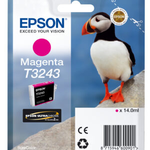 Tinta original epson t3243 magenta c13t32434010 14ml