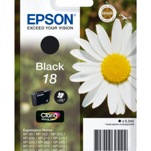 Tinta original epson t1801 negro c13t18014022 5.2ml - con alarma