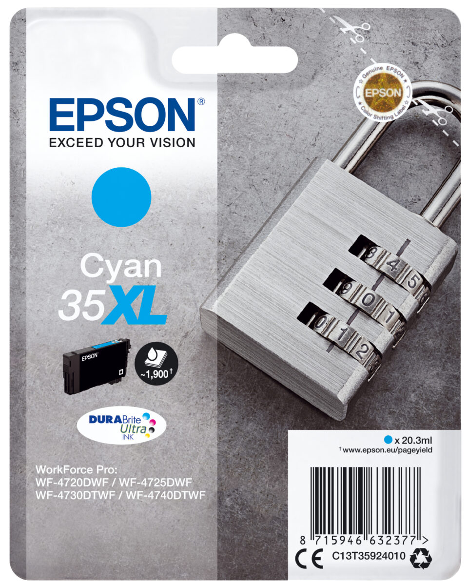 Tinta original epson t3592 xl cian c13t35924010 20.3ml