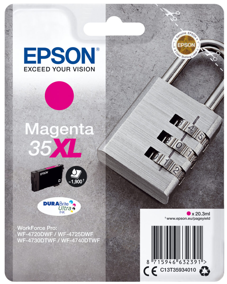 Tinta original epson t3593 xl magenta c13t35934010 20.3ml