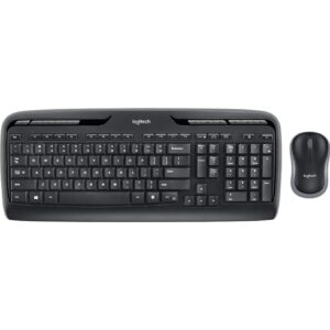 Teclado + mouse logitech mk330 wireless inalambrico negro ingles internacional