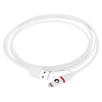 Cable silver ht micro usb combo - lightning macho - macho - 1.5m - blamco