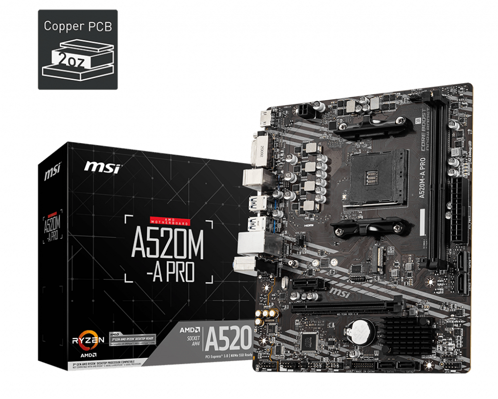 Placa base msi am4 a520m - a pro m - atx ddr4