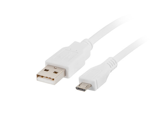 Cable usb lanberg 2.0 macho - micro usb macho 1m blanco
