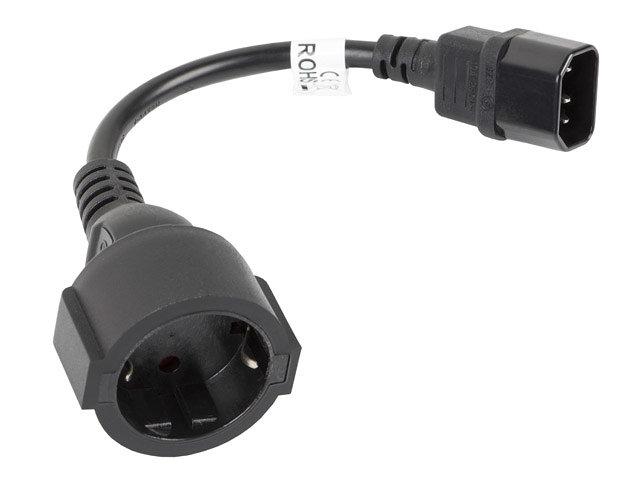 Cable lanberg adaptador iec 320 c14 - schuko cee7 hembra 20cm