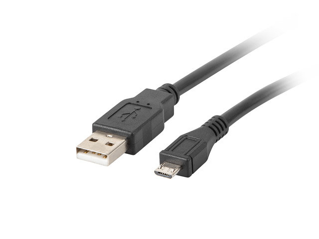 Cable usb lanberg 2.0 macho - micro usb macho 0.3m negro