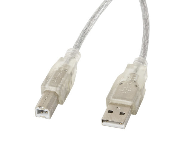 Cable usb lanberg usb - a macho a usb - b macho ferrita 5m transparente