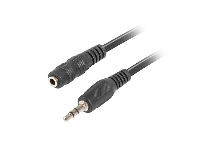 Cable lanberg estereo jack 3.5 mm macho a jack 3.5 mm hembra negro 1.5 m
