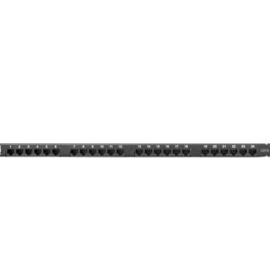 Patch panel lanberg cat.6 utp 24 puertos 0.5u rack 19 negro