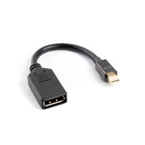 Adaptador lanberg mini displayport macho a displayport hembra cable 10 cm negro