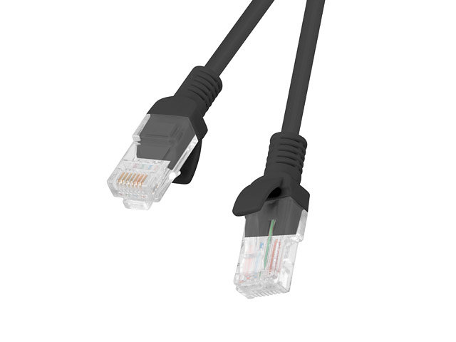 Cable red lanberg latiguillo cat.6 utp 0.5 m negro fluke passed