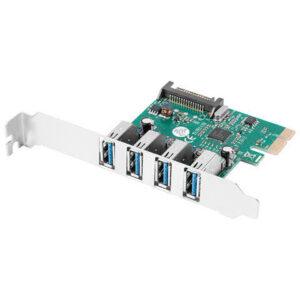 Tarjeta pci express lanberg x1 a 4x usb tipo a 3.1 gen1 low profile