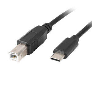 Cable usb lanberg usb c a usb b 2.0 ferrita 3m negro