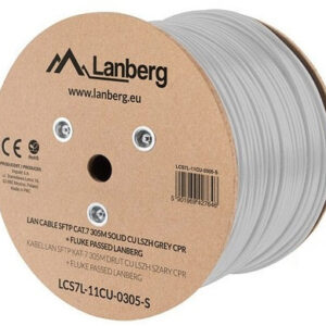 Bobina cat.7 lanberg sftp 305m solid cu lszh cpr + fluke passed gris