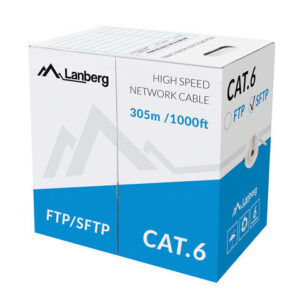 Bobina cat.6 lanberg sftp 305m solid cu cpr + fluke passed gris