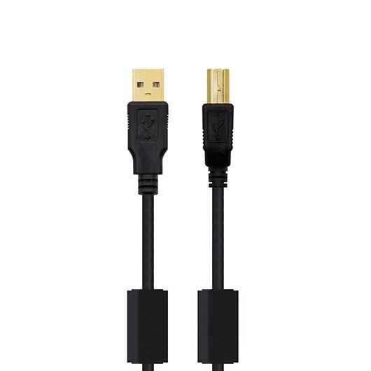 Cable impresora ferrita nanocable usb - a a usb - b 2m negro macho a macho