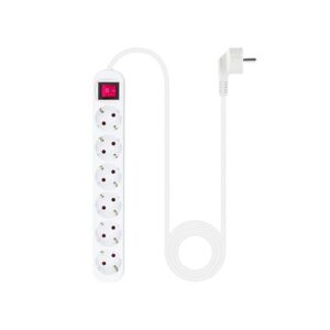 Regleta 6 tomas 1.4m nanocable con interruptor blanco 250v - proteccion