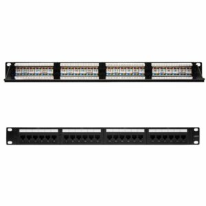 Panel de parcheo nanocable 24 puertos rj45 cat.6 utp 19 pulgadas