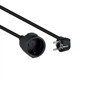 Cable de alimentacion schuko nanocable 2m - macho - hembra - negro