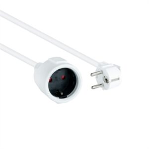 Cable de alimentacion schuko nanocable 2m - macho - hembra - blanco