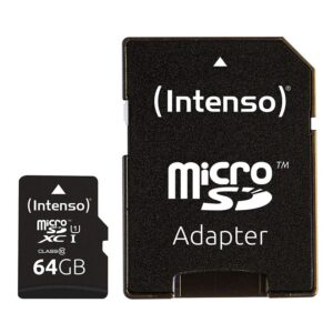 Tarjeta memoria micro sd intenso 64gb profesional v30 + adaptador sd