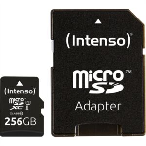 Tarjeta memoria micro sd intenso 256gb uhs - i cl10 + adaptador sd