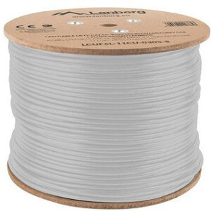 Bobina cat.6a lanberg ftp 305m rj45 solid cobre lszh cpr fluke teste awg24 gris