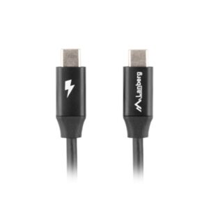 Cable usb tipo c lanberg 0.5m - macho - macho - carga rapida - negro