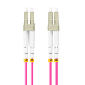 Latiguillo fibra optica lc - upc lanberg 1m multi duplex om4 50 - 125 lszh violeta