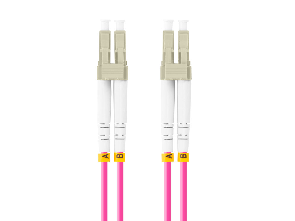 Latiguillo fibra optica lc - upc lanberg 2m multi duplex om4 50 - 125 lszh violeta