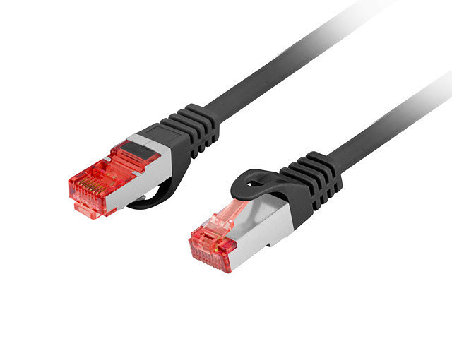 Cable red lanberg latiguillo cat.6 s - ftp lszh cu 0.25m negro fluke passed