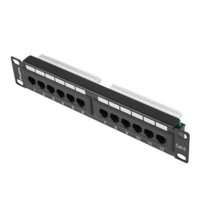 Patch panel lanberg 12 puertos 1u 10 pulgadas cat.6 negro