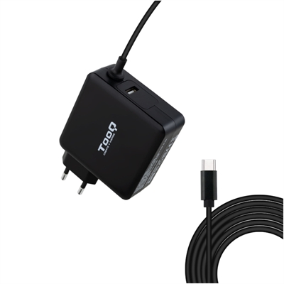 Cargador portatil tooq tqlc - usbc65pd 65w usb tipo c negro power delivery 3.0