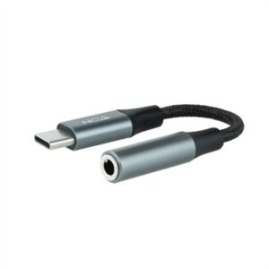 Cable adaptador usb c a jack 3.5mm nanocable 0.11m - macho - hembra - gris